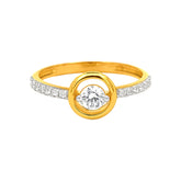 22k Yellow Cubic Zirconia Solitaire Cocktail Rings in size 6.5 and total gold weight of 2.42g